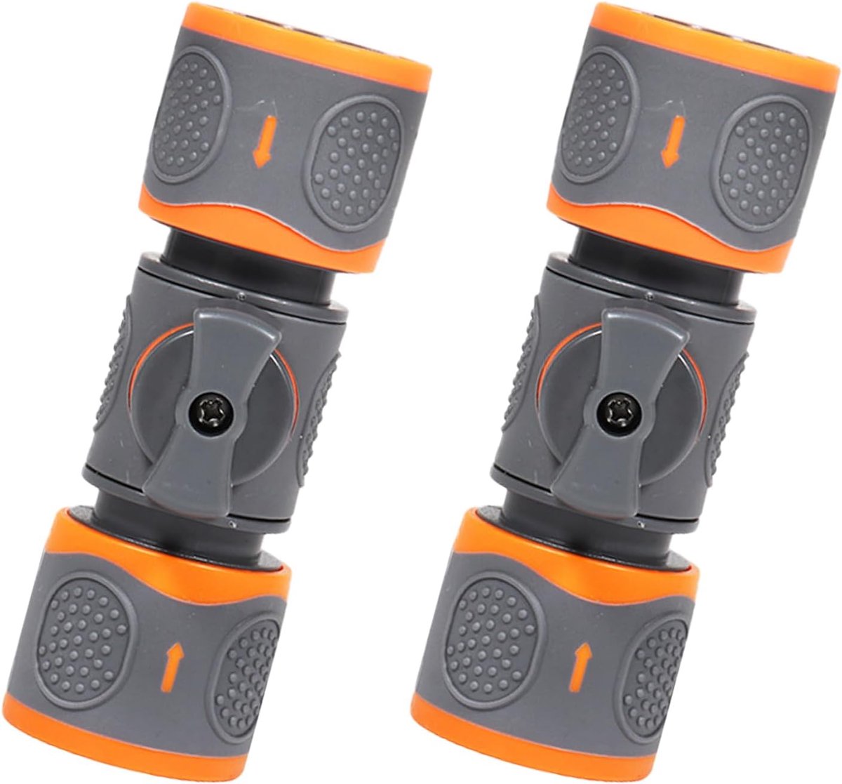 2 x tuinslangkoppeling, slangkoppeling met regelventiel, tuinslangverbinder, waterstop, tuinslangkoppeling voor regeling en afsluiting van de waterstroom