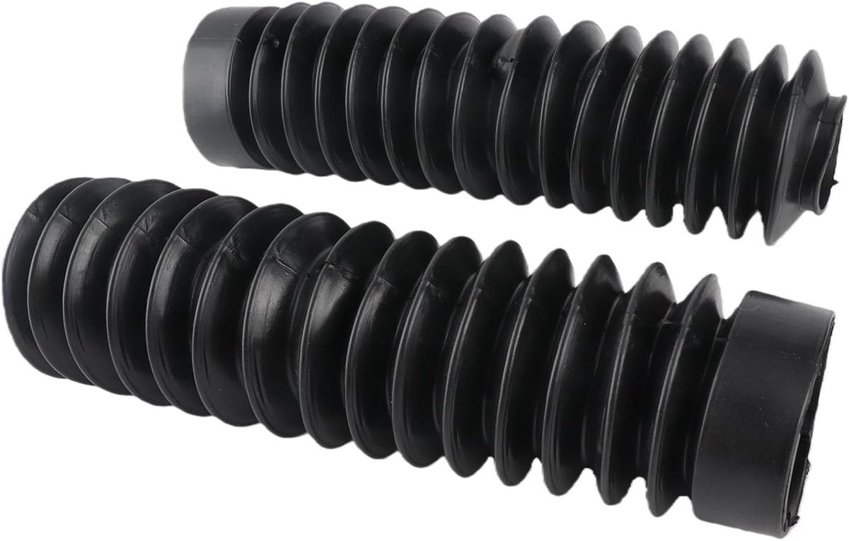 2 stks Schokdemper Stofhoes, Keenso Cover Voorvork Stofdicht Cover Laarzen Rubber Shock Beenkappen Zwart