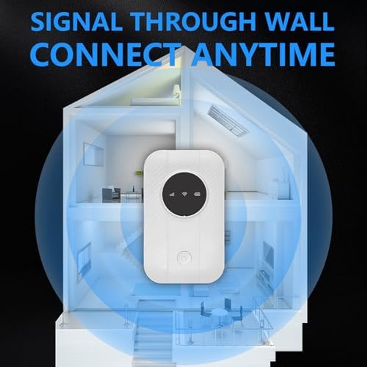 WiFi Router, 4G Sim Card Portable LTE CAT4 Modem, 300 Mbps Snelheid, 10 Apparaten Verbinding, 10 Uur Batterijduur, 8916 Chip, Micro Sim Slot