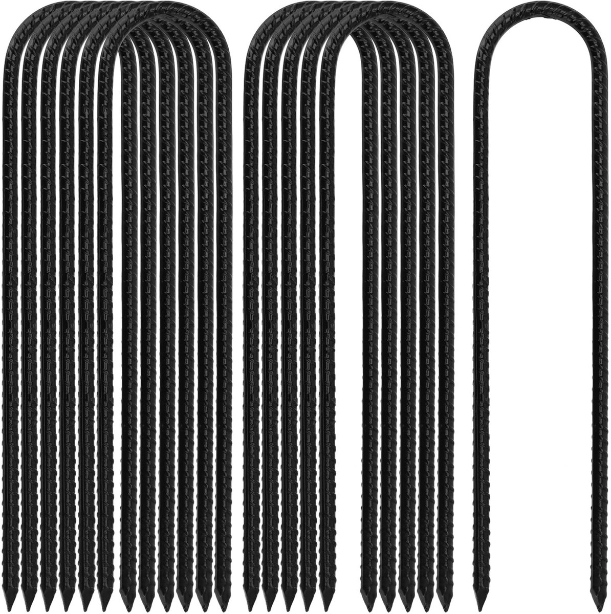 Omgoods - Set van 12 Zwarte Grondharingen voor Tent en Trampoline
