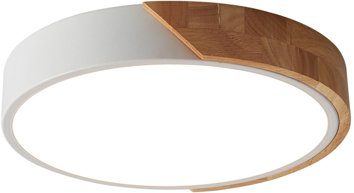 Omgoods - LED-Plafondlamp 24W Moderne Ronde Houten Lamp