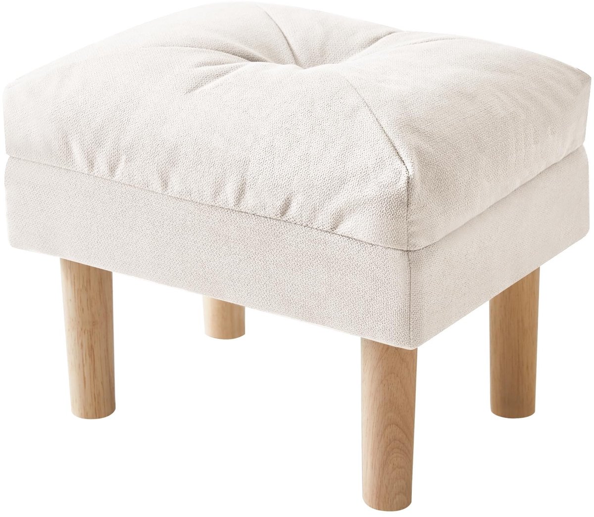 Voetkruk Ottomaanse kleine stoel met spons gewatteerde zitting - beige - voor woonkamer en slaapkamer