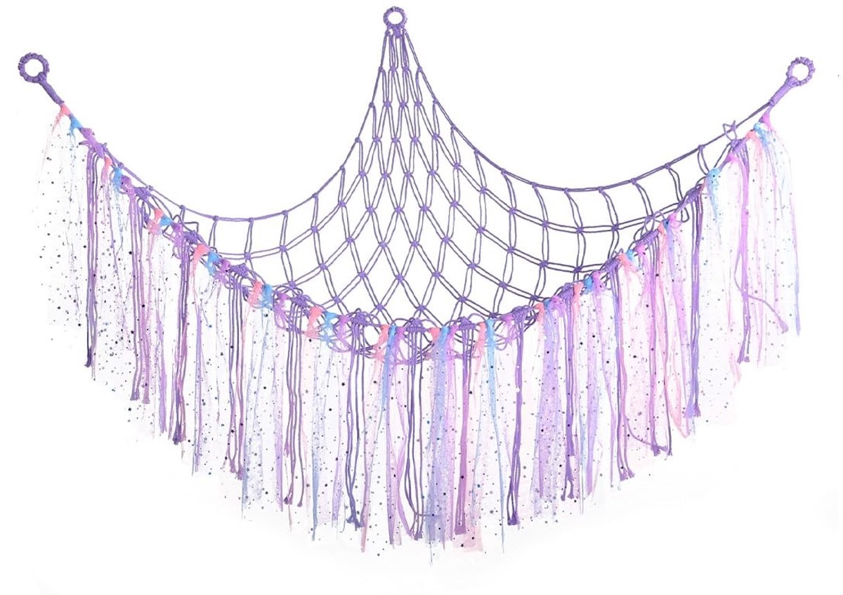 Omgoods - Handgeweven Leren Hangmat voor Pluche Speelgoed - Boho Decoratie