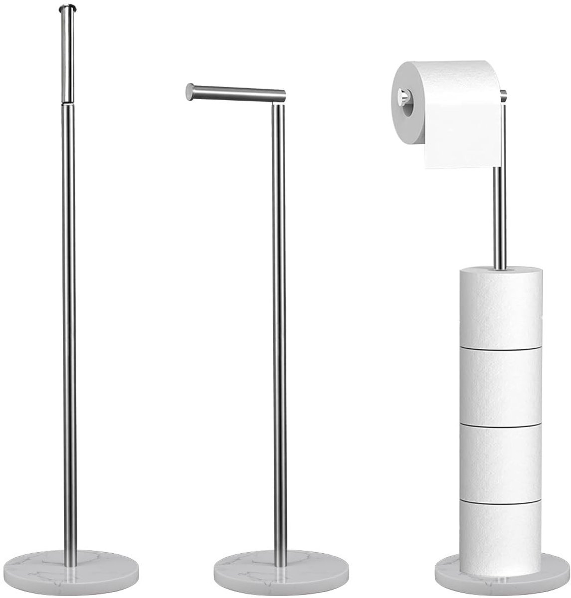 Omgoods - Vrijstaande Toiletpapierhouder met Marmeren Basis