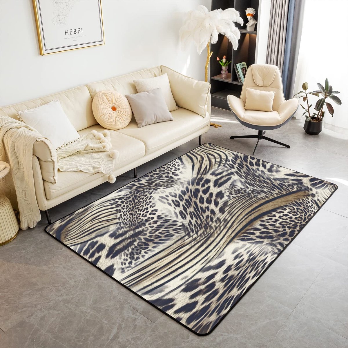 Omgoods - Decoratief Vloerkleed met Luipaardprint 100 x 150 cm