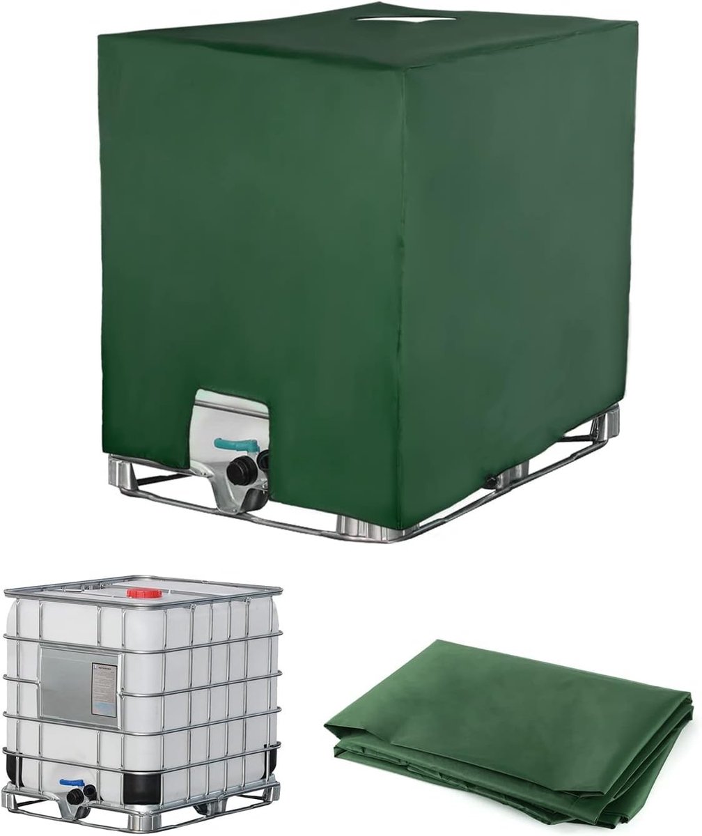Omgoods - IBC Tank Deksel 1000L met UV Bescherming en Stofafdekking (Groen)