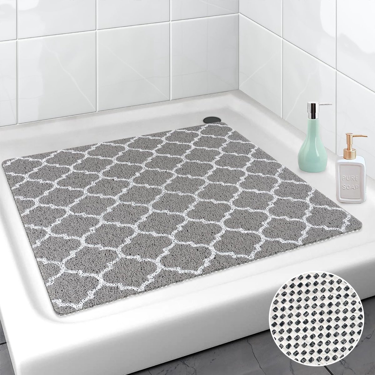Omgoods - Vierkante Antislip Douchemats zonder Suction Cups 60x60cm