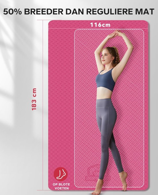 Omgoods - Grote Yoga Mat 183x122/198x137x0.5cm Antislip en Duurzaam van Omgoods — afbeelding 4
