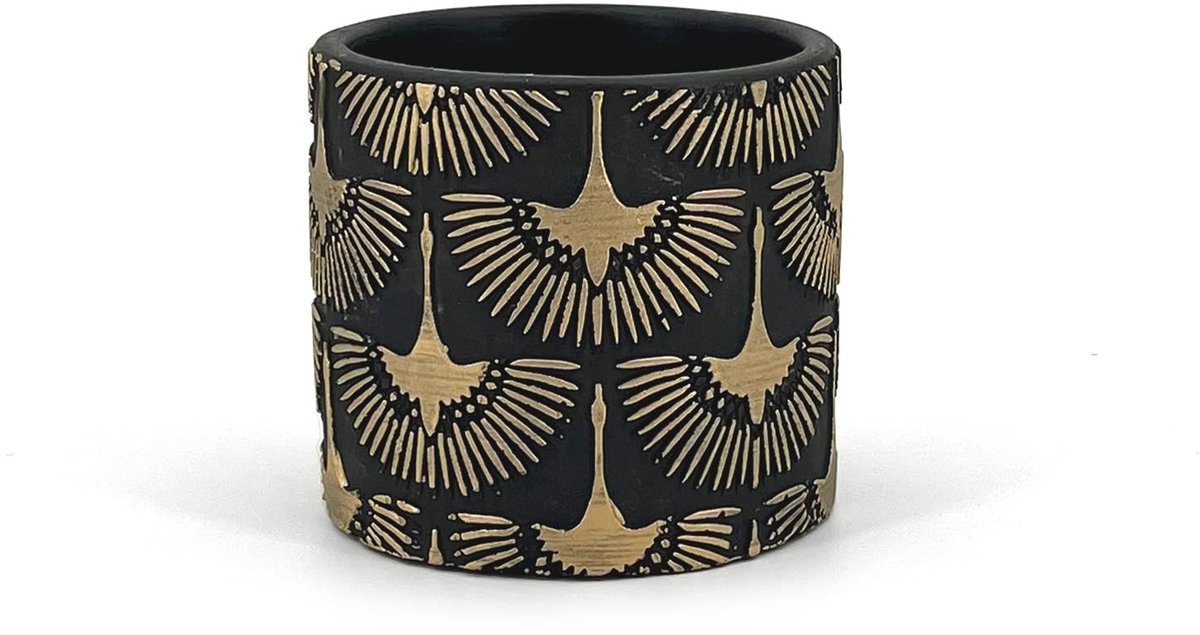 Omgoods - Elegante Terracotta Vaasje met Gouden Feniksen