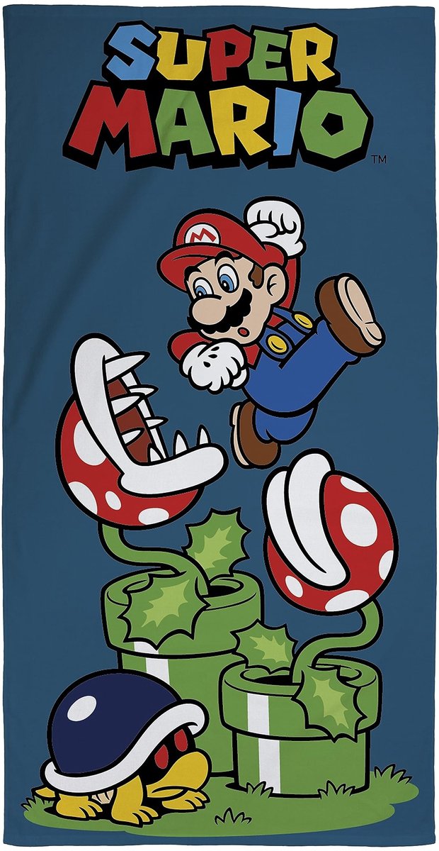 Omgoods - Nintendo Super Mario Kinderhanddoek voor Thuis en Strand