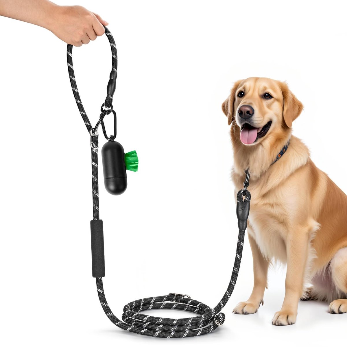 Omgoods - Dubbele Hondenlijn voor Grote Honden - Nylon, Rond en Bijtbestendig