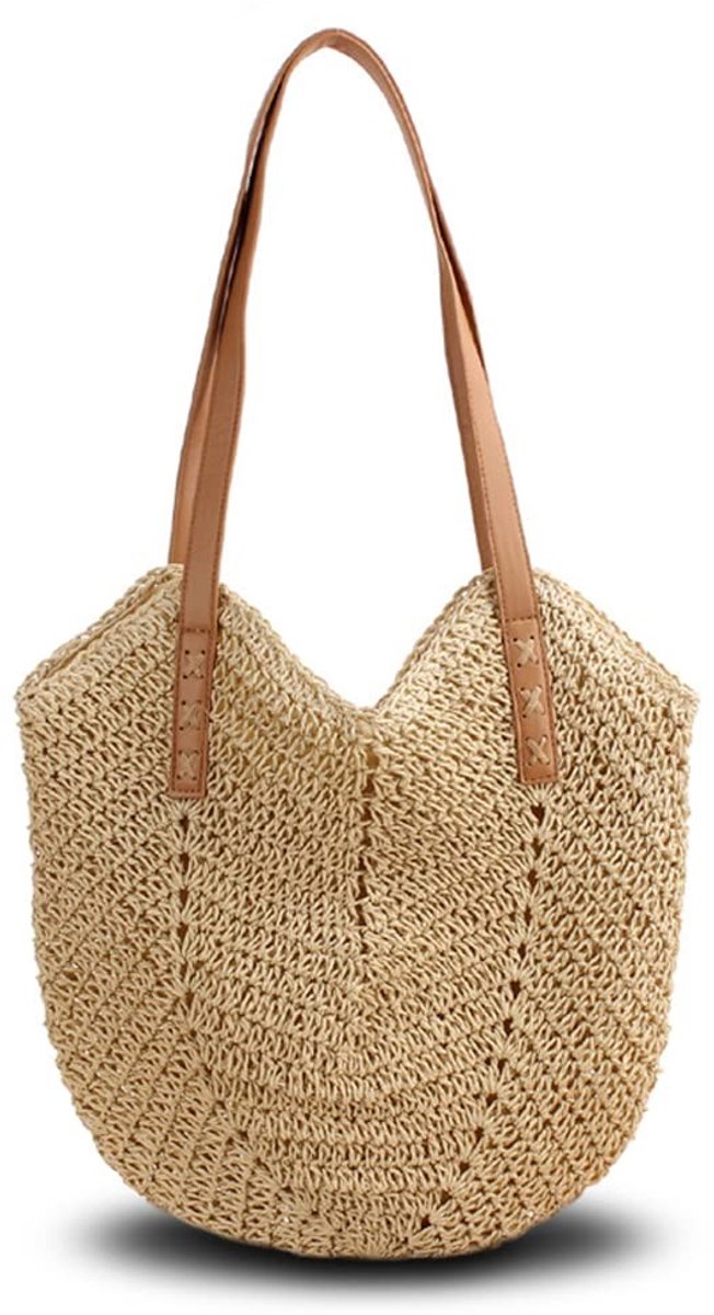Omgoods - Grote Strandtas van Stro voor Vrouwen met Kwastjes