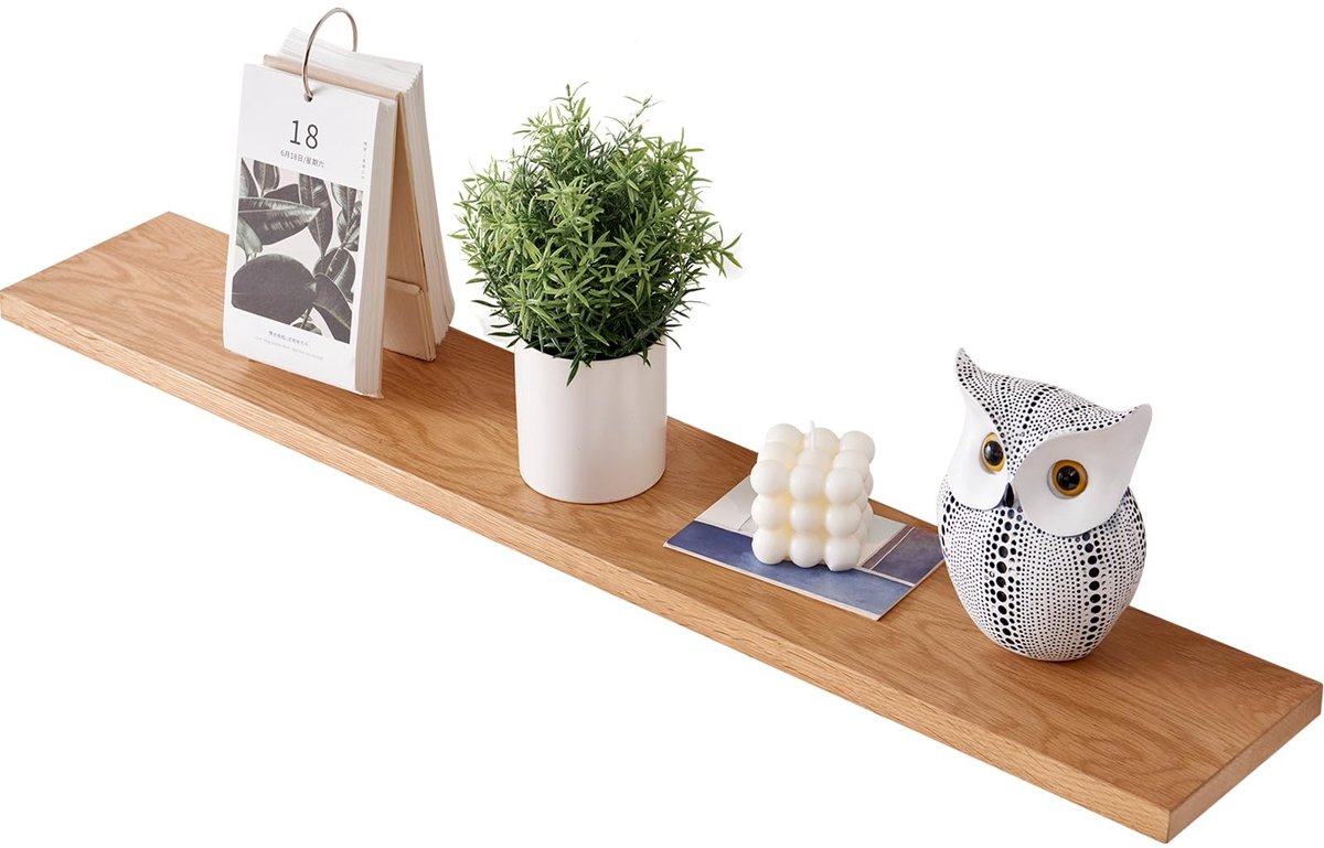 Omgoods - Wandplank van Eiken - 60cm Zwevende Plank voor Keuken en Badkamer