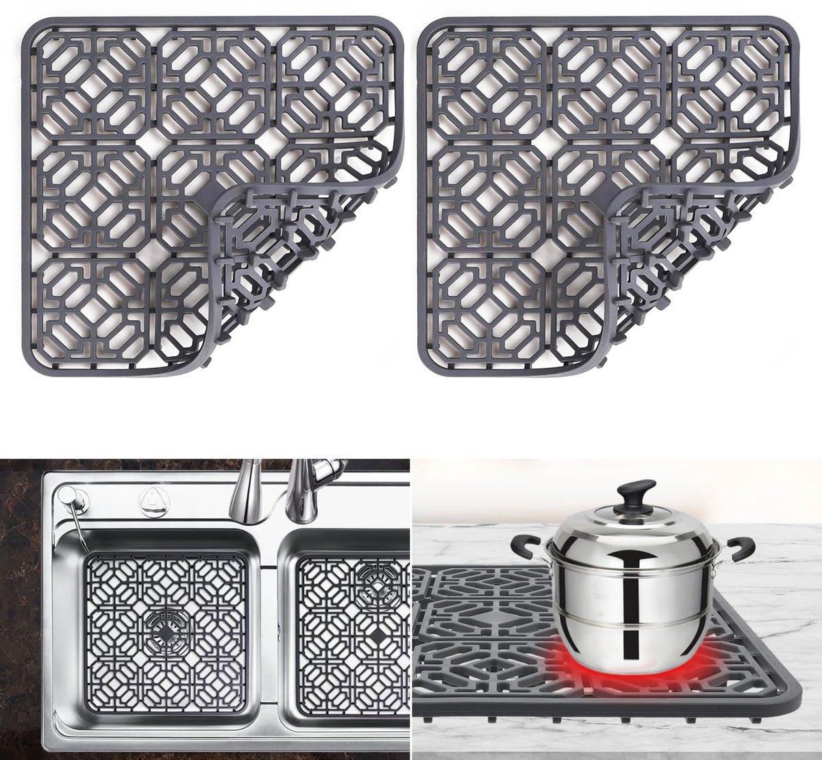 Omgoods - Silicone Afvoer Mat 30x30 cm, Snijbaar en Hittebestendig