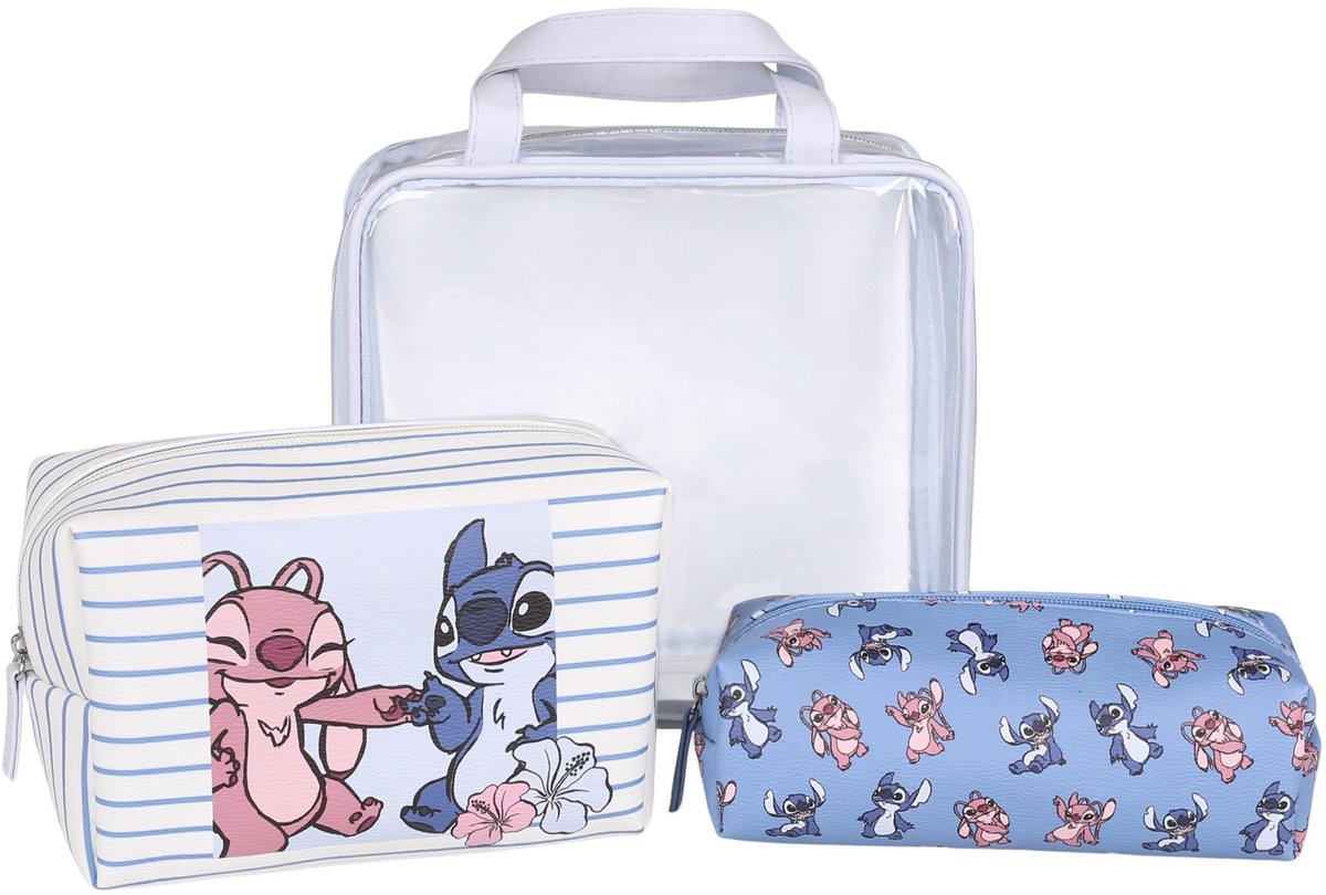 Omgoods - Andzia & Stitch Reis Toilettas Set - Diverse Maten, Set van 3