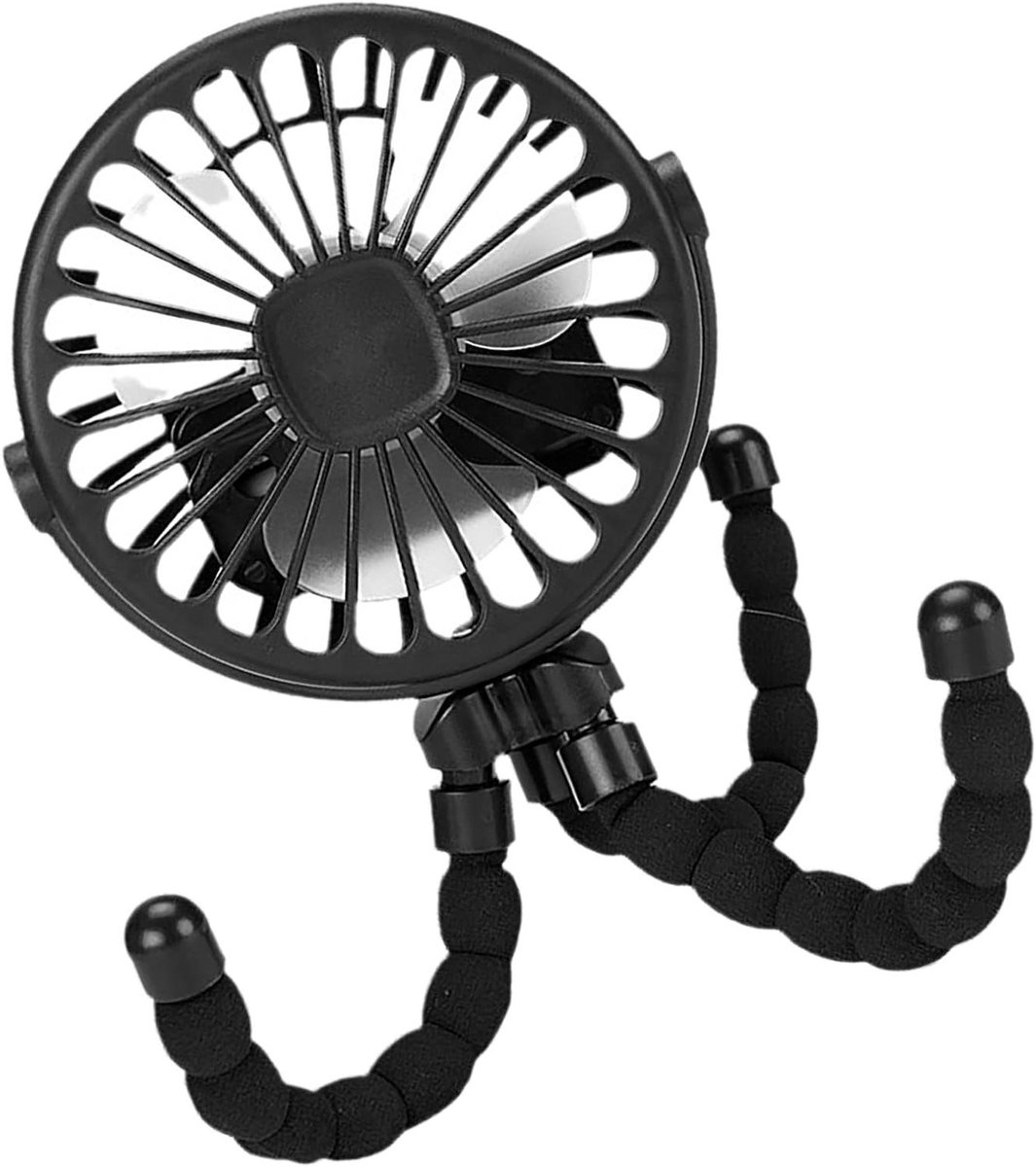 Flexibele Ventilator - Kinderwagenventilator Draagbaar - Baby Koel Houden - Statief Clip-on Ontwerp - 18D x 10W x 5H cm