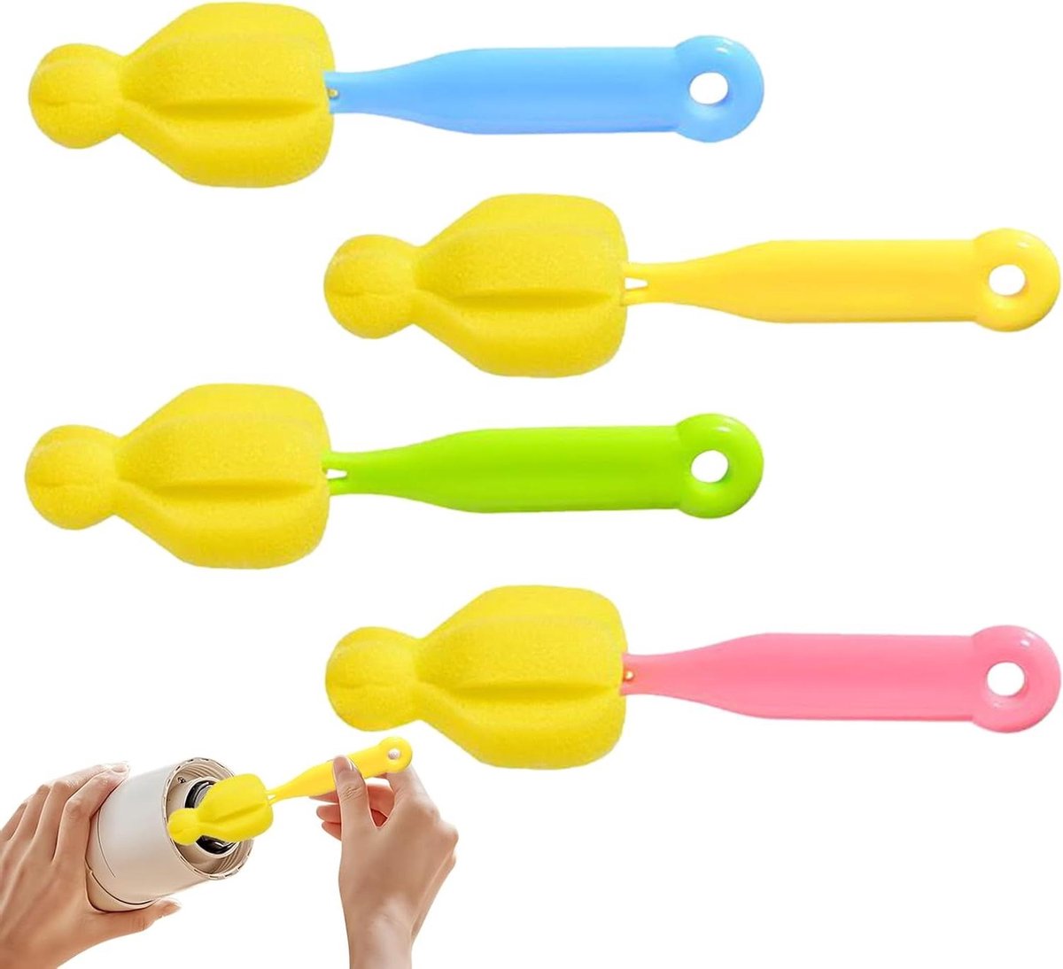Flessenspeen Reiniger - Babyfles Borstel - Babyflesjes Schoonmaken - Lange Steel - 14 cm - Niet gespecificeerd