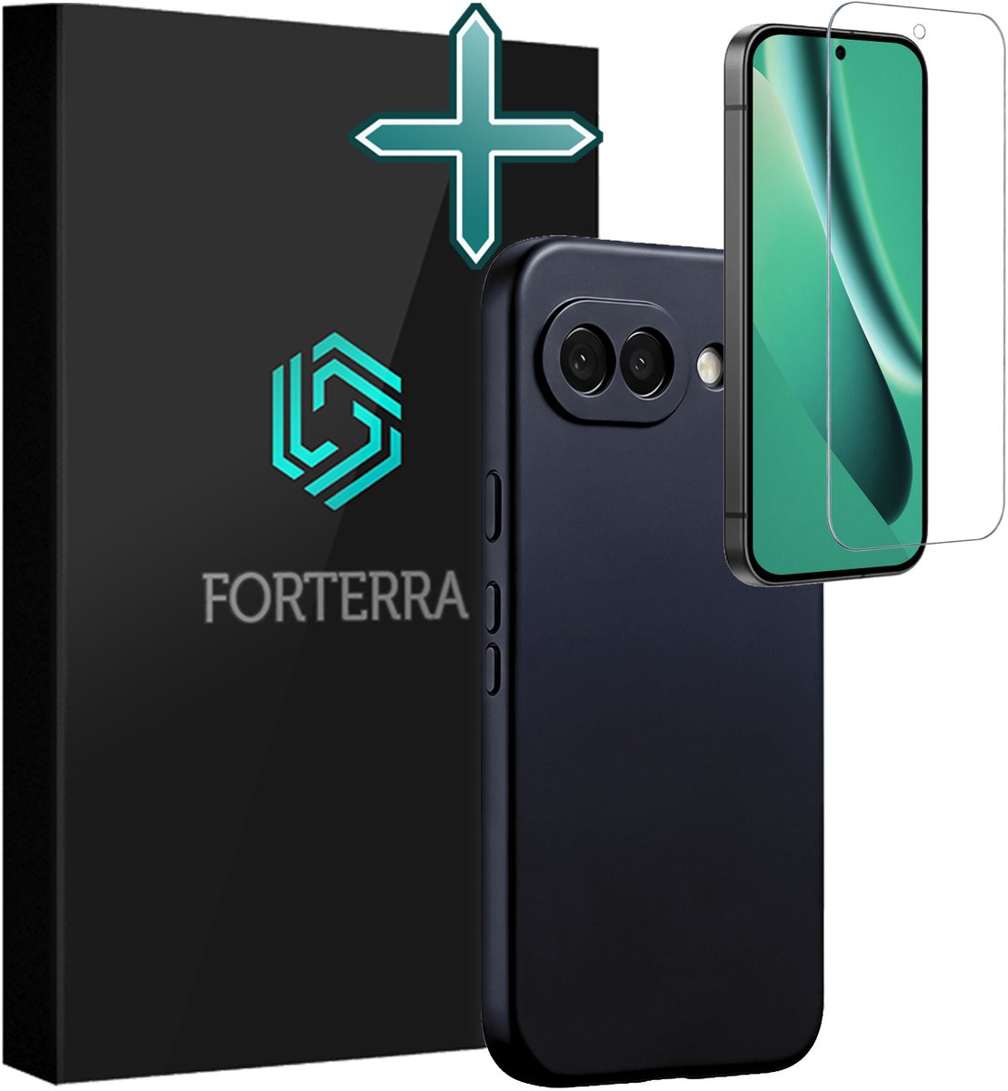 Hoesje Met Screenprotector - Geschikt voor Google Pixel 10a - Sterk & Shockproof - Telefoon Hoes - Back Cover - Siliconen Case - Donkerblauw