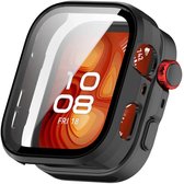 Strap-it hard case hoesje met glasplaat geschikt voor Huawei Watch Fit 5 (zwart) – stevige beschermcase met geïntegreerde screen protector – optimale kras- en stootbescherming voor je smartwatch