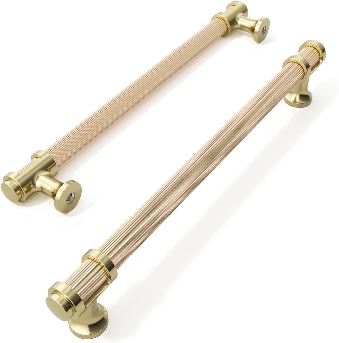 Set van 10 Gouden Kastgrepen met 7,5" Gaatjes, Moderne Kleurgeblokte Ontwerp voor Keuken, Dressoir en Kledingkast