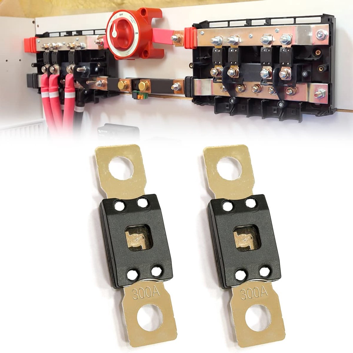 Zekering 300A 32V – 298 Serie Boutzekering M8 – Voor Auto, Boot en Truck – Compatibel met MEGA Zekeringhouders – 2 Stuks