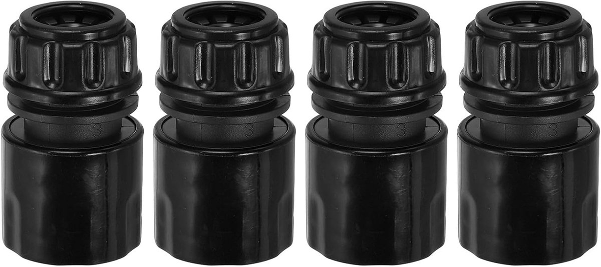 4 stuks 0,5 inch tuinslang reparatieset connector extender, zwart | Kunststof, Quick Water Slang Connectors, Lekvrij Design Fittings