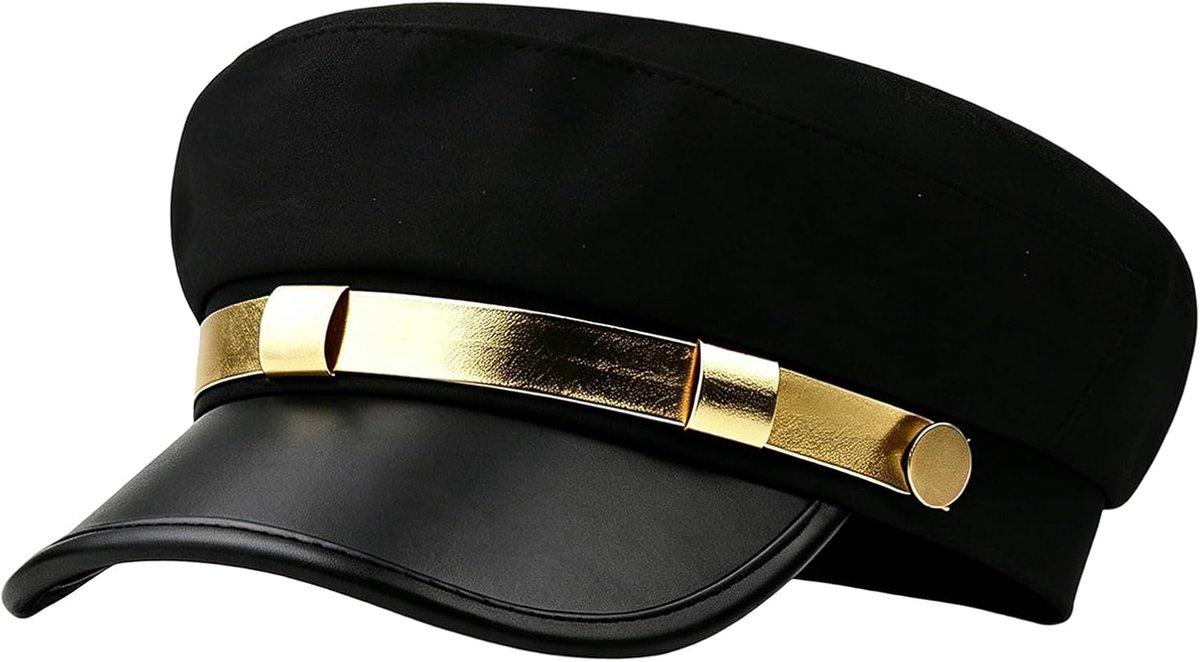 Chauffeur Hoed Taxi Driver Thema Hoed Vintage Newsboy Cap met Gouden Riem Voor Fancy Dress Festival Kostuum Accessoire