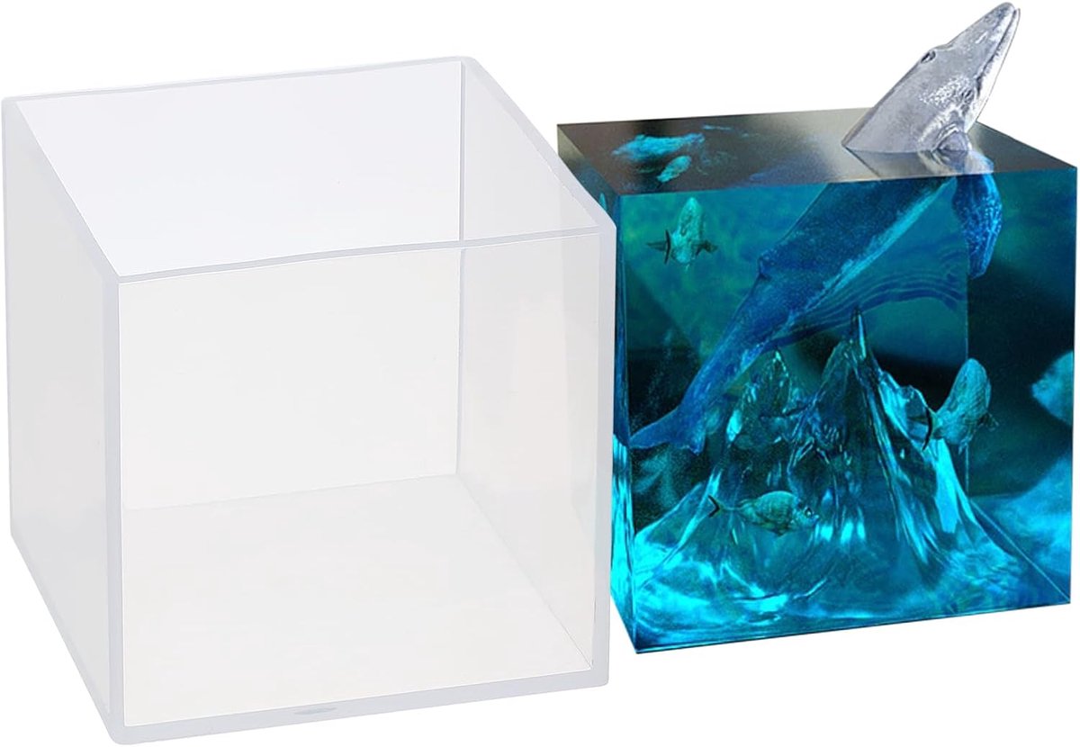 2,1 inch grote vierkante hars mal, kubus siliconen mallen voor epoxyhars blanco gietvorm voor doe-het-zelf ambachtelijke huisdecoraties maken gereedschap, wit