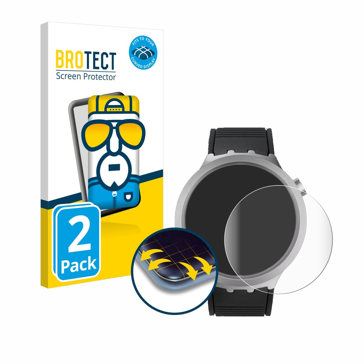 BROTECT - Screenprotector voor Swatch Big Bold Irony - Folie Beschermfolie transparant volledig dekking - 2 Stuks