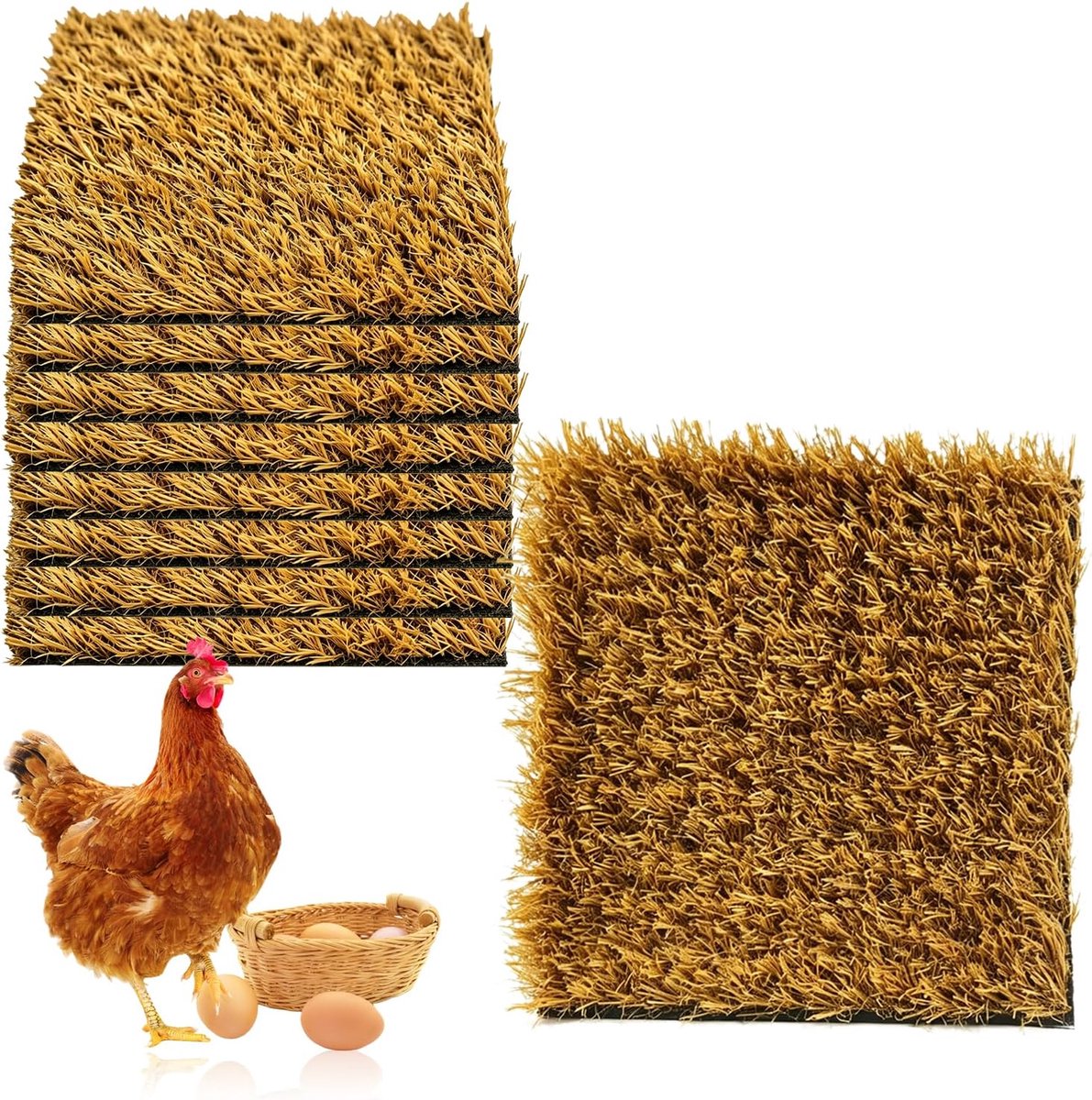 8 stuks herbruikbare kippennestkast-inzetstukken, 30 x 30 cm | Legster voor kippen, wasbare pluimvee, nestkastpads, voor familielandbouw, huisdierhouding, tuinvormgeving