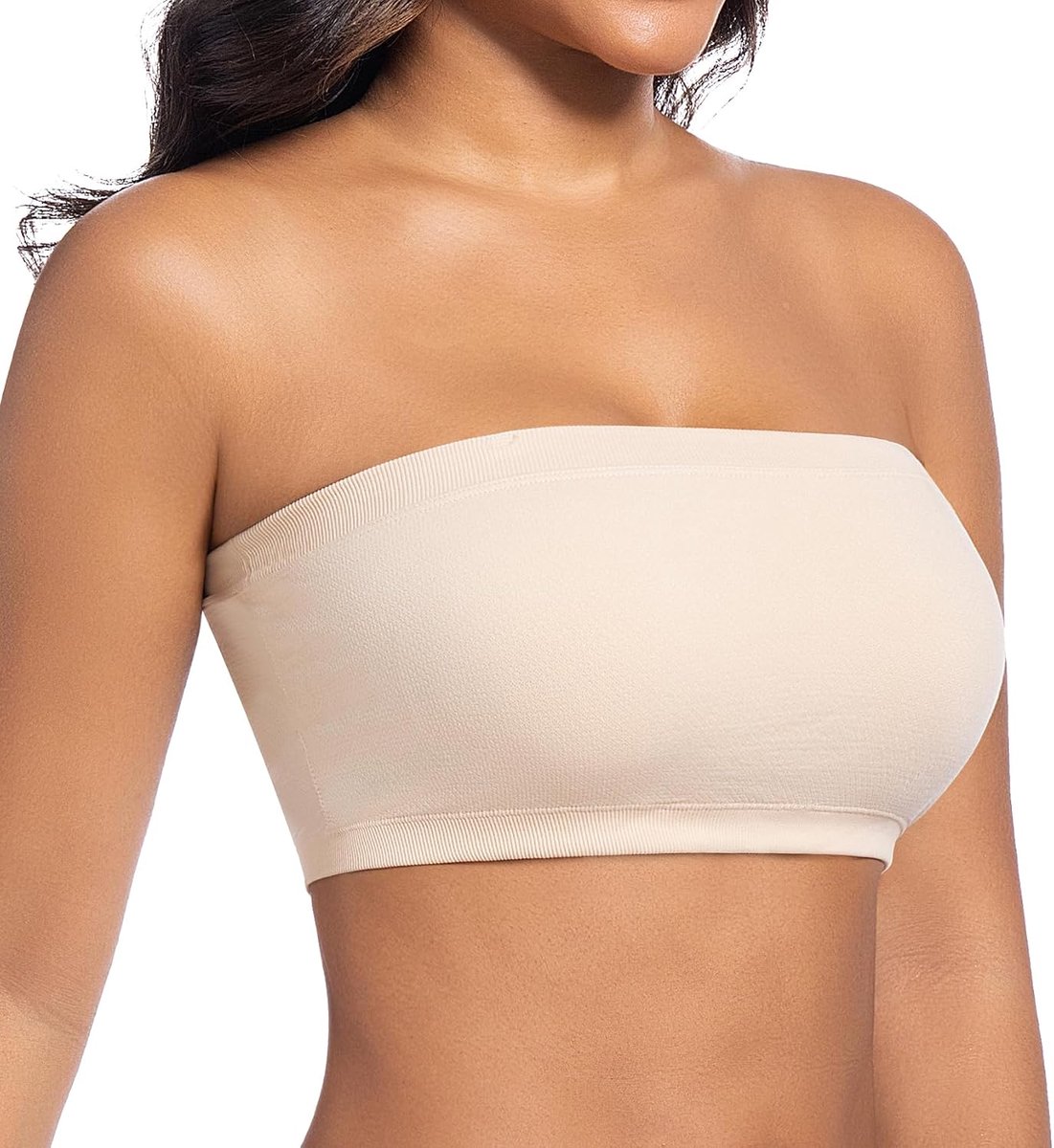 Naadloze bandeau beha dames strapless bustier top zonder beugel schoudervrij beha top met transparante bandjes