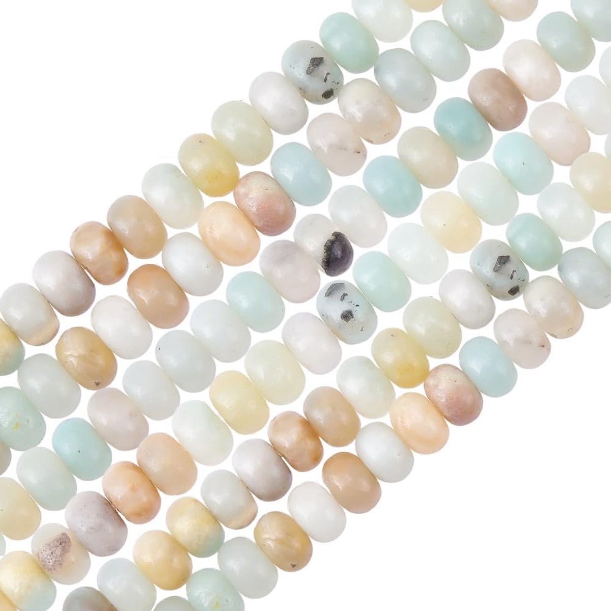 1 Doos Ongeveer 96 stks 6mm Heishi Edelsteen Kralen Platte Ronde Natuursteen Kralen Bulk Abacus Amazoniet Rondelle Steen Disc Kleurrijke Losse Spacers voor Sieraden Maken DIY Craft Armbanden