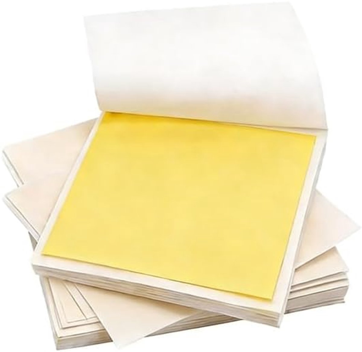 Bladgouden set, 200 stuks, goudfolie om te knutselen en reliëf, 8,5 x 8 cm, knutselfolie goud voor decoratie, kunst en handwerk