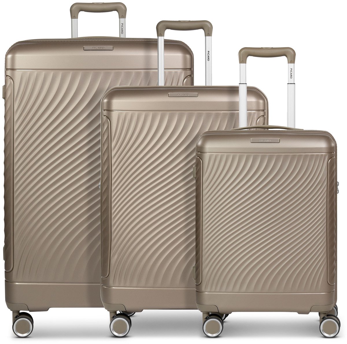 Picard Vienna 4 wielen Kofferset 3-delig met uitbreidingsplooi - Harde bagage - TSA slot - champagner