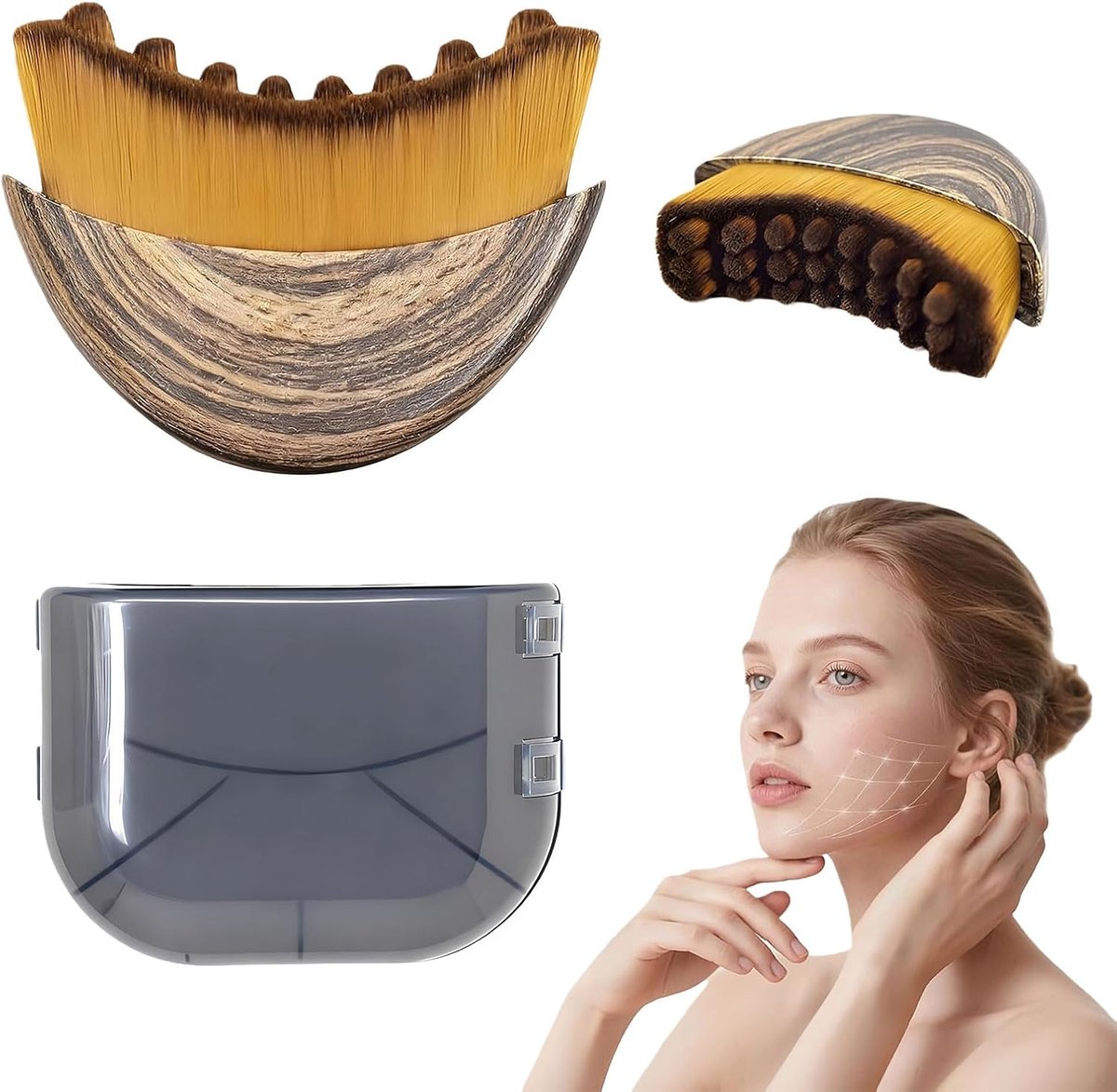 Lymfedrainage borstels gezicht - 2 stuks - gezichtsmasseur - stimuleert bloedsomloop - ShopVlot