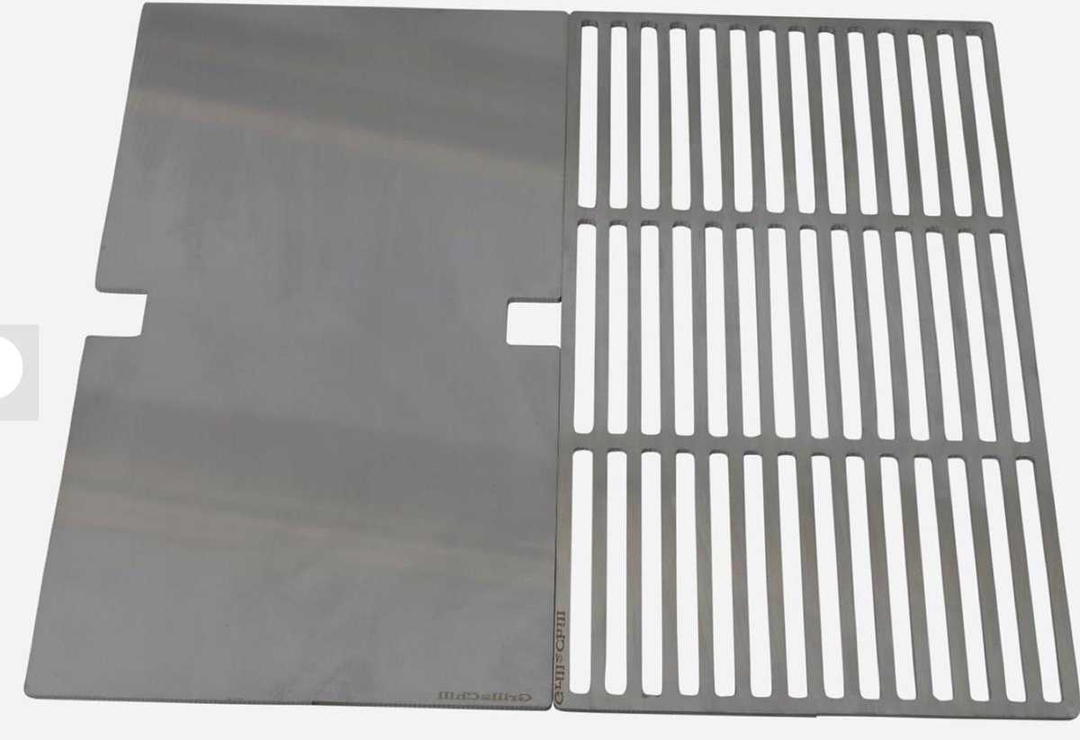 Grillrooster Grillplaat - Barbecue Rooster Plancha - Buiten Koken - Massief Roestvrij Staal - 60x44 cm - Zilver