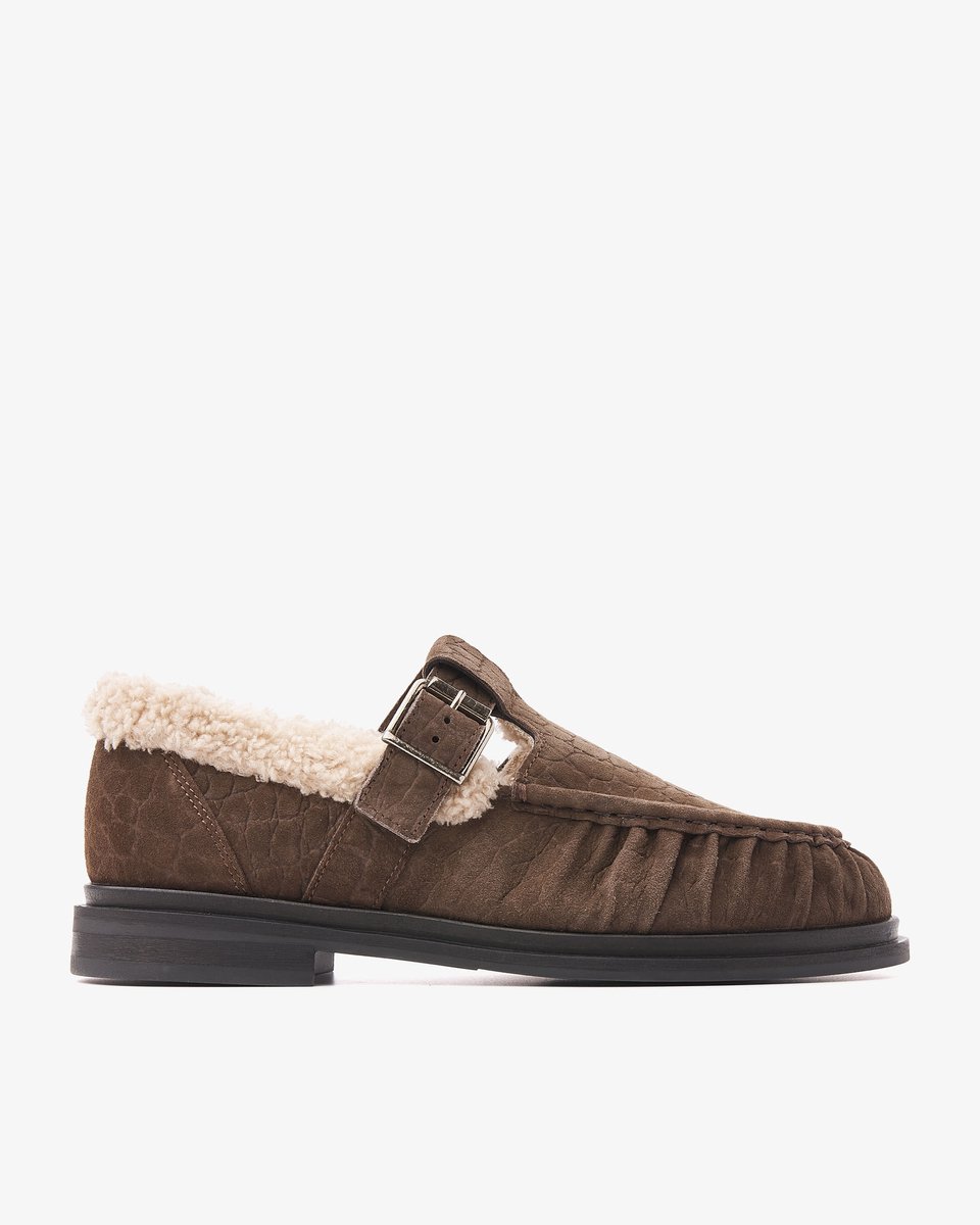 VIA VAI Fae Remi Loafers Dames - Faux fur,Suède - Bruin - Maat 41