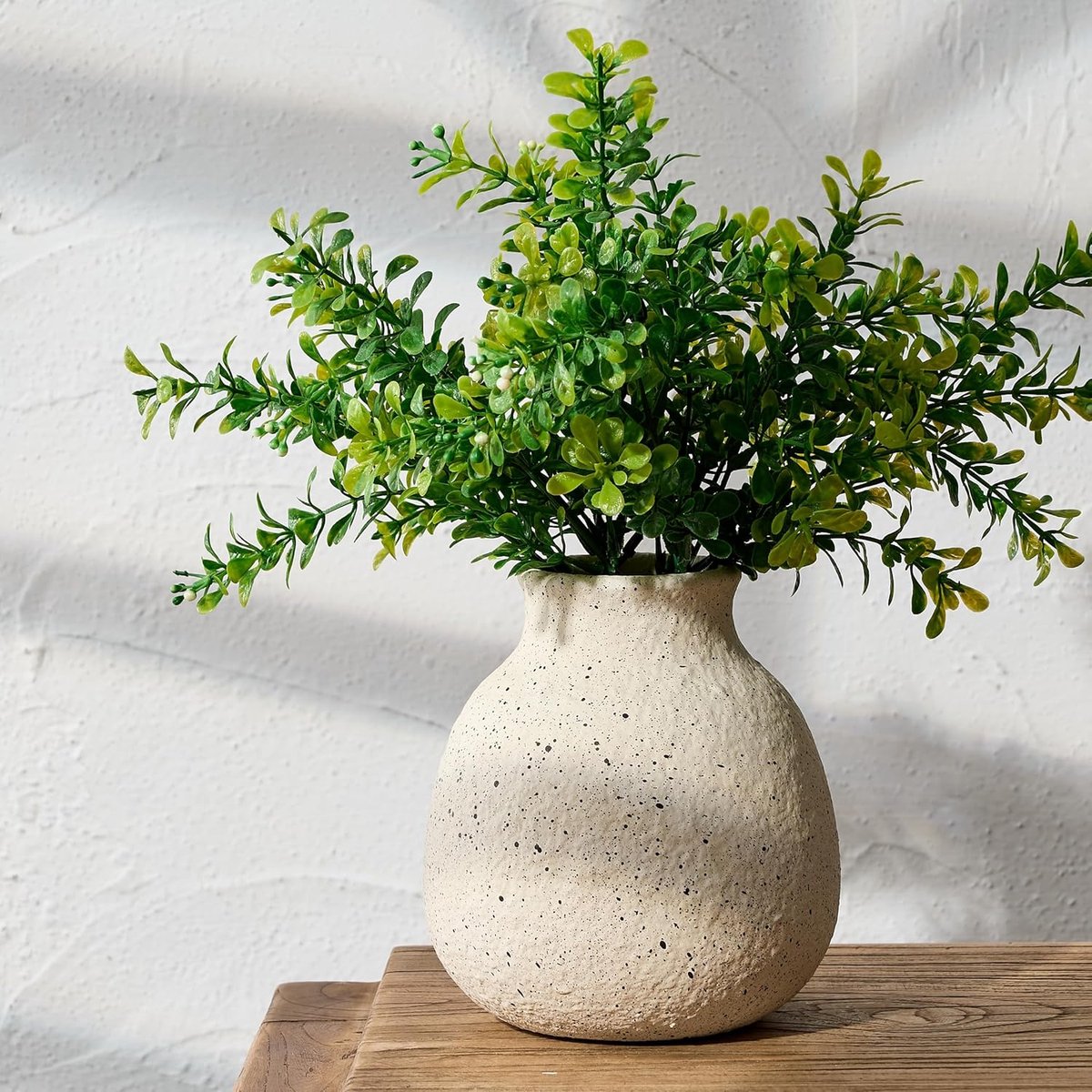 SnelShoppen - Porselein Rustieke Bloemenvase 15,5 cm Schattige Boho voor Woondecoratie, Terracotta Vaasje voor Woonkamer, Tafel, Plank, Schouw, Boerde