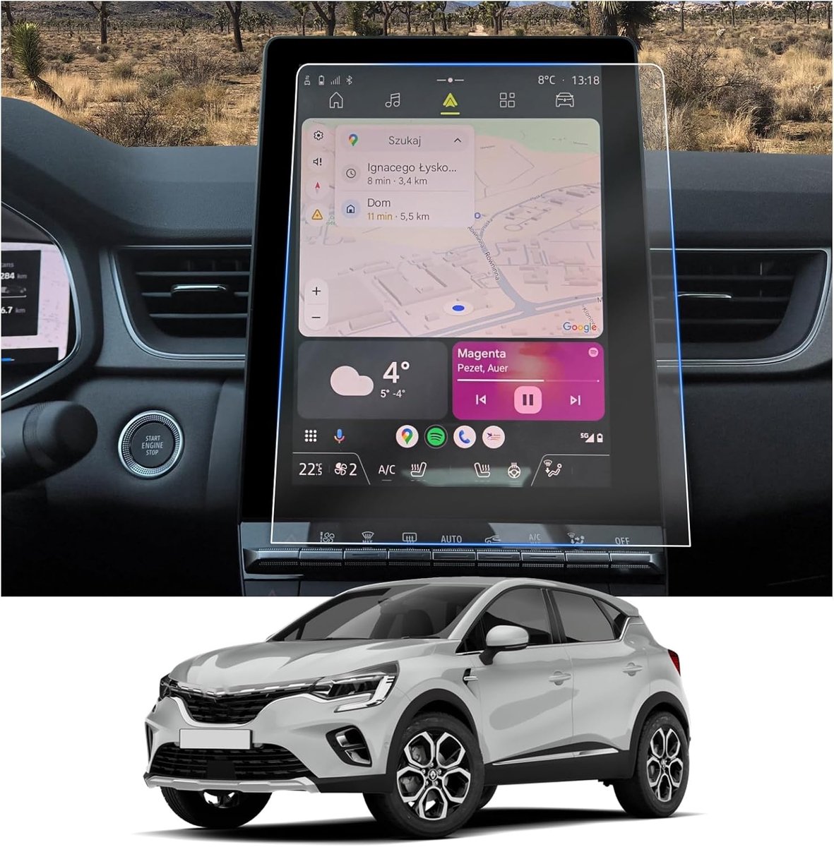 Navigatie screen protector 10.4 inch - Nano-film - Krasbestendig - Voor Renault Captur 2/Symbioz 2025 - ShopVlot