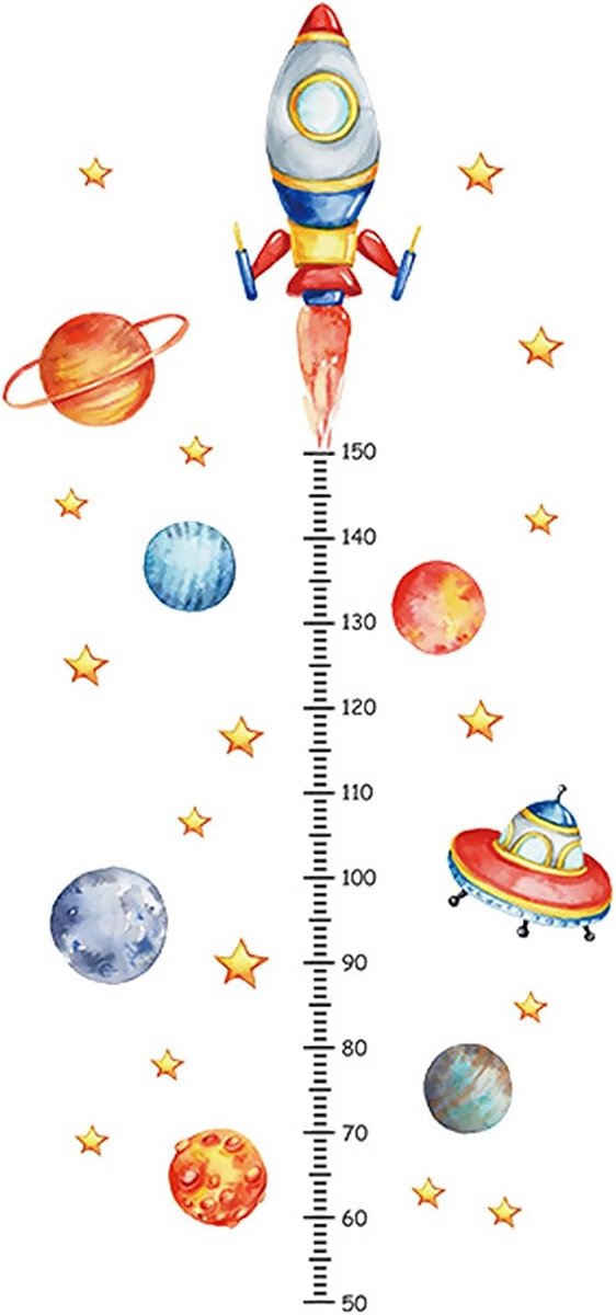 SnelShoppen - Wandstickers voor Kinderen, Ruimtevaartdecoraties, 50-150 Cm, PVC, Makkelijk te Verwijderen, Kinderkamer, Slaapkamer, Woonkamer