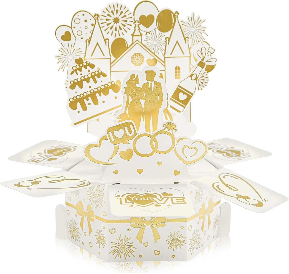 Wedding pop-up kaart - premium papier - elegante uitstraling - perfect voor bruiloften - ShopVlot