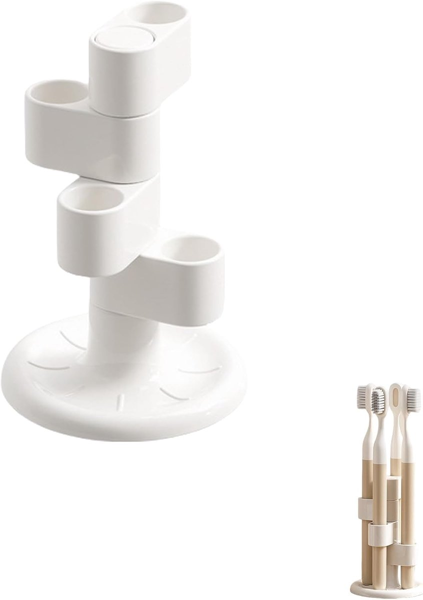 360° Rotating Toothbrush Holder for Bathroom and Office, Multifunctional Storage Rack for Electric Toothbrush, Shaver - ShopVlot