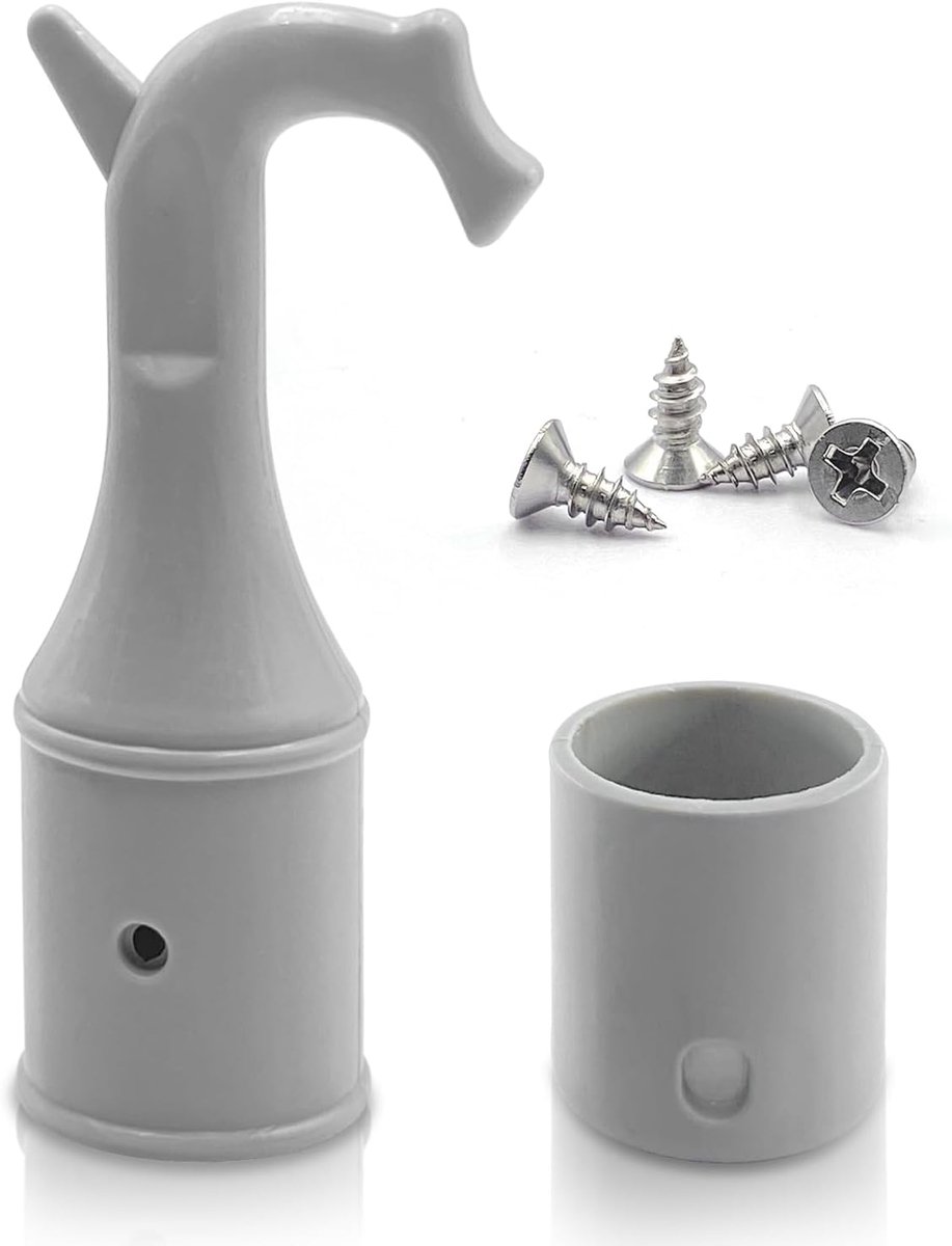 Universal tension hook Φ25 mm - for skylights and stairs, grey with 4 screws - interchangeable handle for loadders - ShopVlot