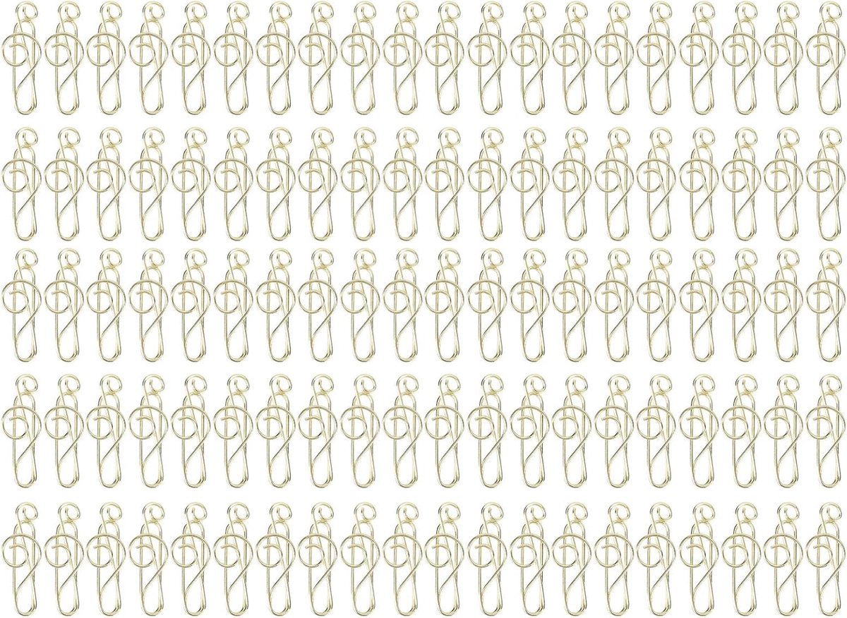SnelShoppen - 100 Stuks Gouden Metalen Muziekvorm Paperclips - Multifunctionele Kantoorclips voor Organiseren, Notities, DIY en Meer