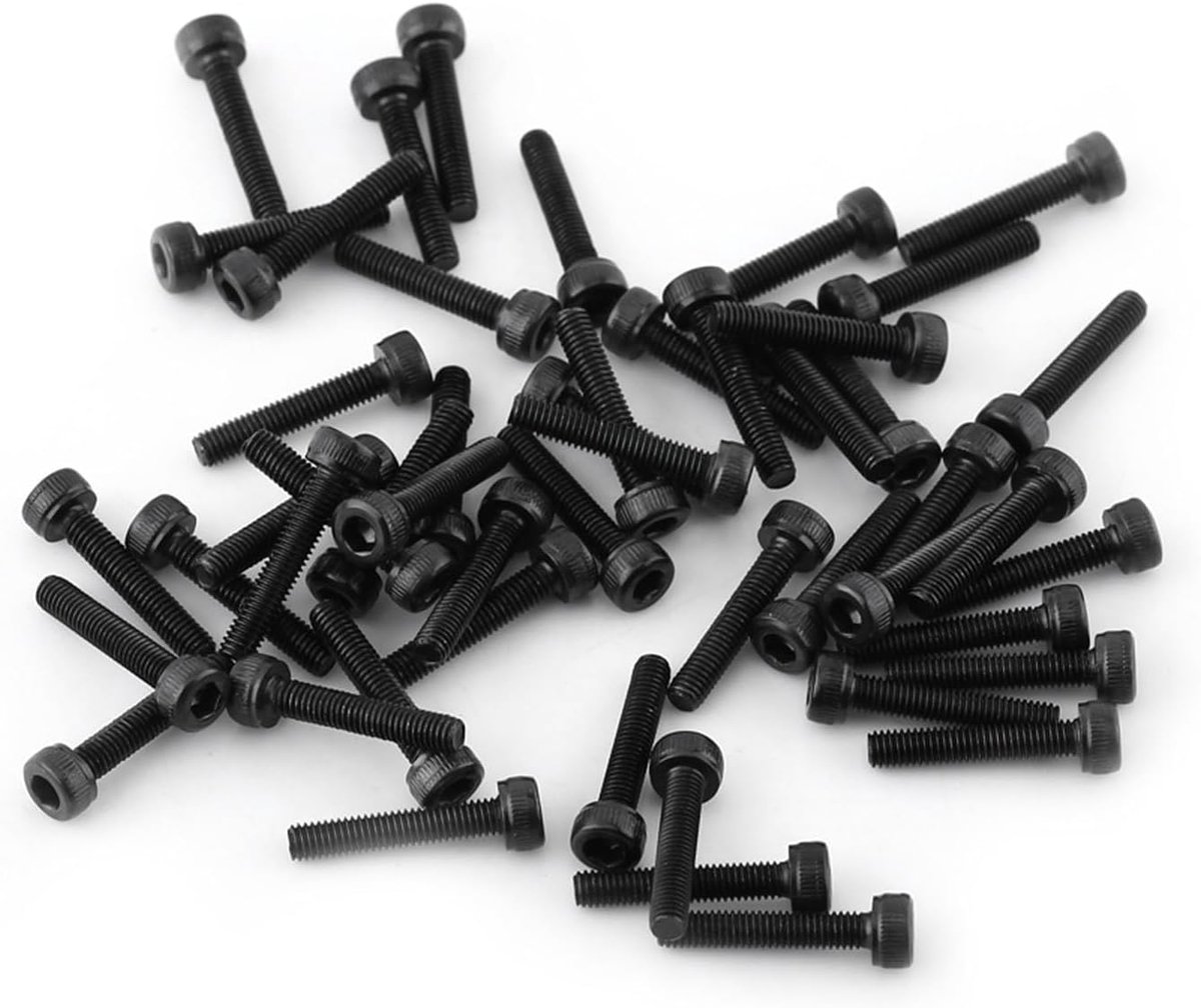 SnelShoppen - M3 Zwarte Zeskant Schroeven Set 12.9 Kwaliteit Legeringsstaal, Sterke Bouten, 50 Stuks, M3*16mm, Voor Huishoudelijke Apparaten, Gereedsc