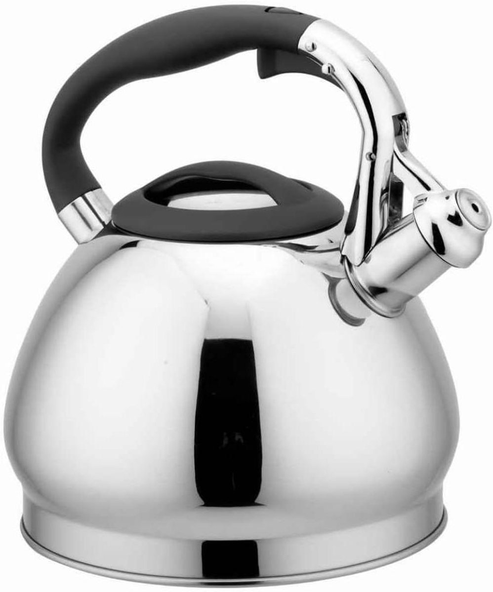 Fluitketel - Waterkoker Theepot - Water Koken - Roestvrij Staal - 3 Liter - Zwart