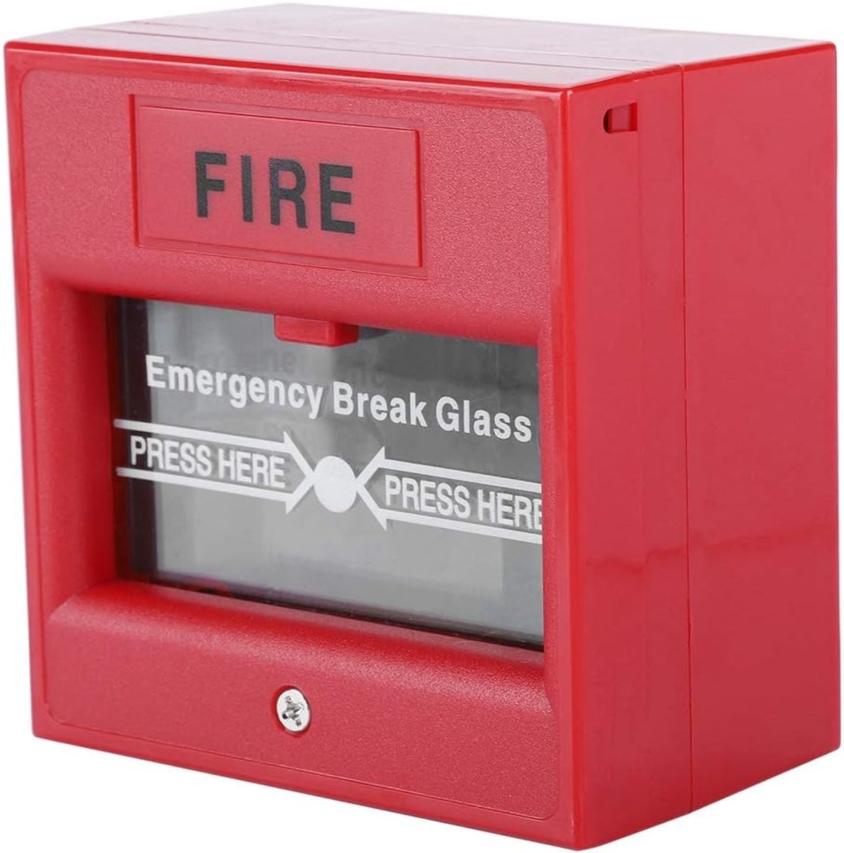 SnelShoppen - Brandalarm knop voor noodsituaties, alarmknop voor thuis en kantoor binnen beveiligingssysteem, alarmknop met nooduitgang, Rood, brandve