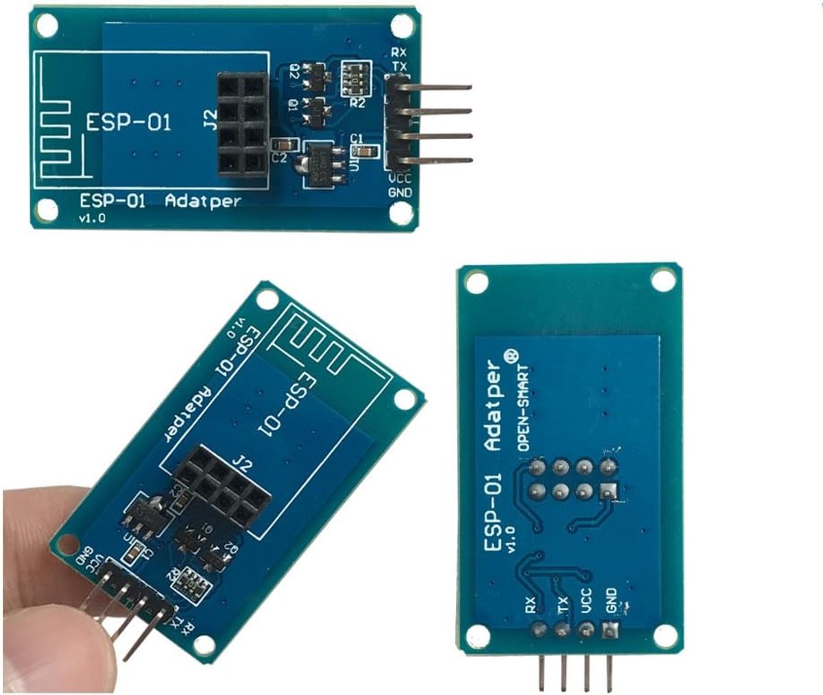 ESP-01 adapter breakout board 3pcs - met spanningsomvormer 3.3V/5V - voor Raspberry Pi - eenvoudig draadloos verbinden - ShopVlot