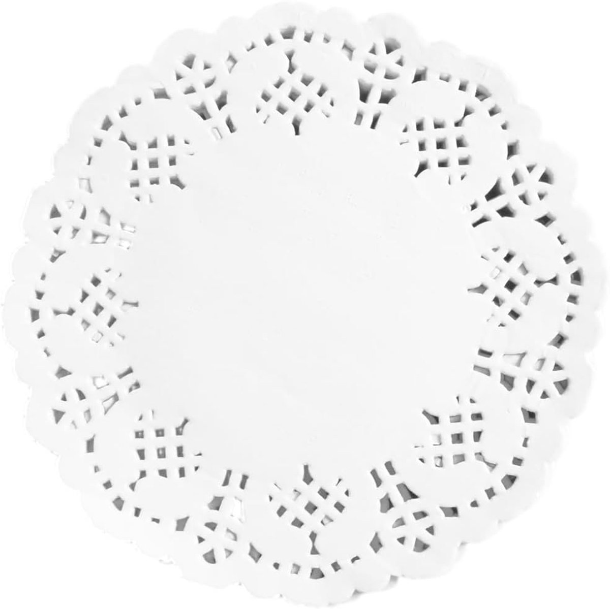 SnelShoppen - 150 Stuks Cake Toppers - 4,5 Inch Rond - Luxe Wit Laken Papier - Geschikt voor Verjaardagen, Huwelijksfeesten, Partijen, Taarten en Pizz
