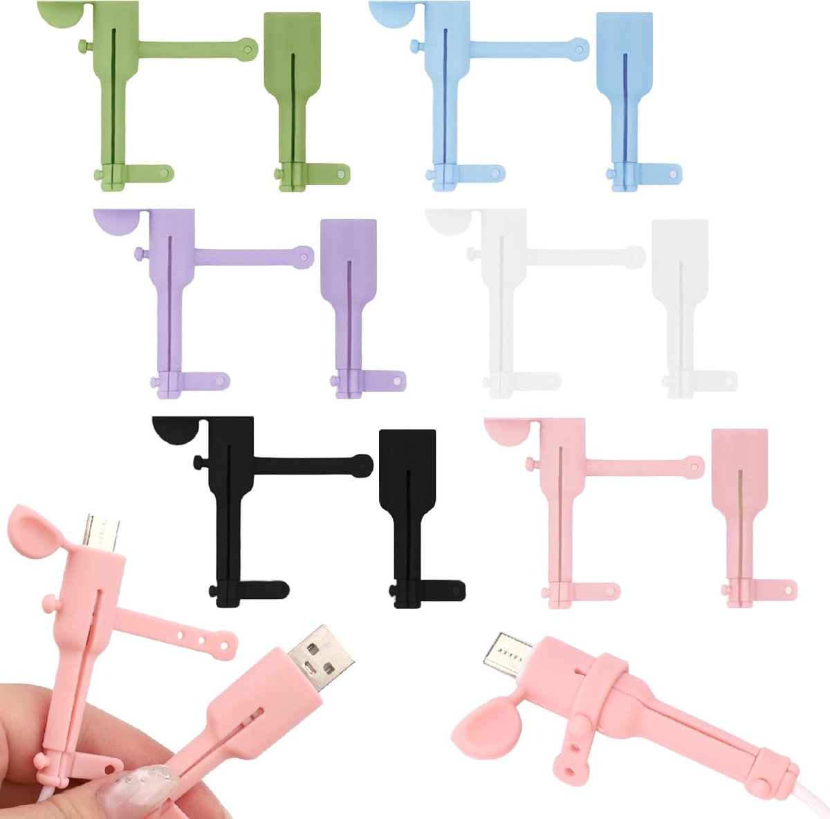 6 Pairs Silicone Charging Cable Protective Covers, Universal 3-in-1 Cable Protection with Non-Slip Surface - ShopVlot